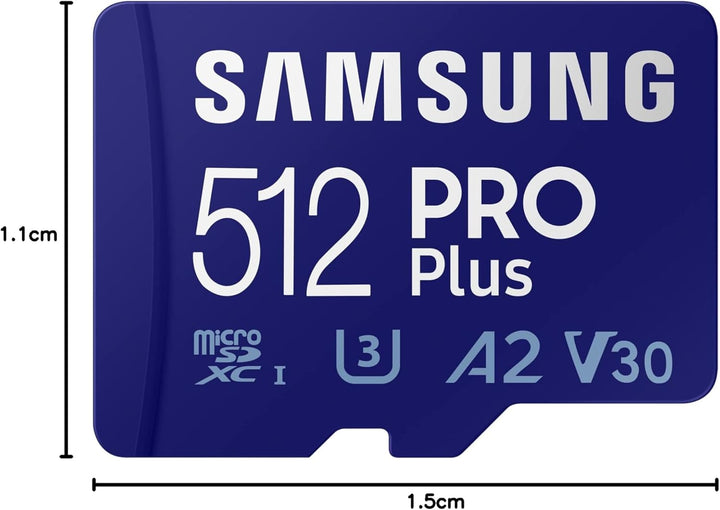 Samsung PRO Plus microSD Speicherkarte (MB-MD512KA/EU), 512 GB, UHS-I U3, Full HD & 4K UHD, 160 MB/s
