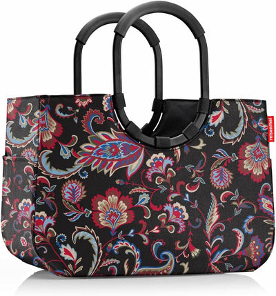 reisenthel loopshopper L frame paisley black – Stabile Tasche mit praktischen Fächern aus recycelten