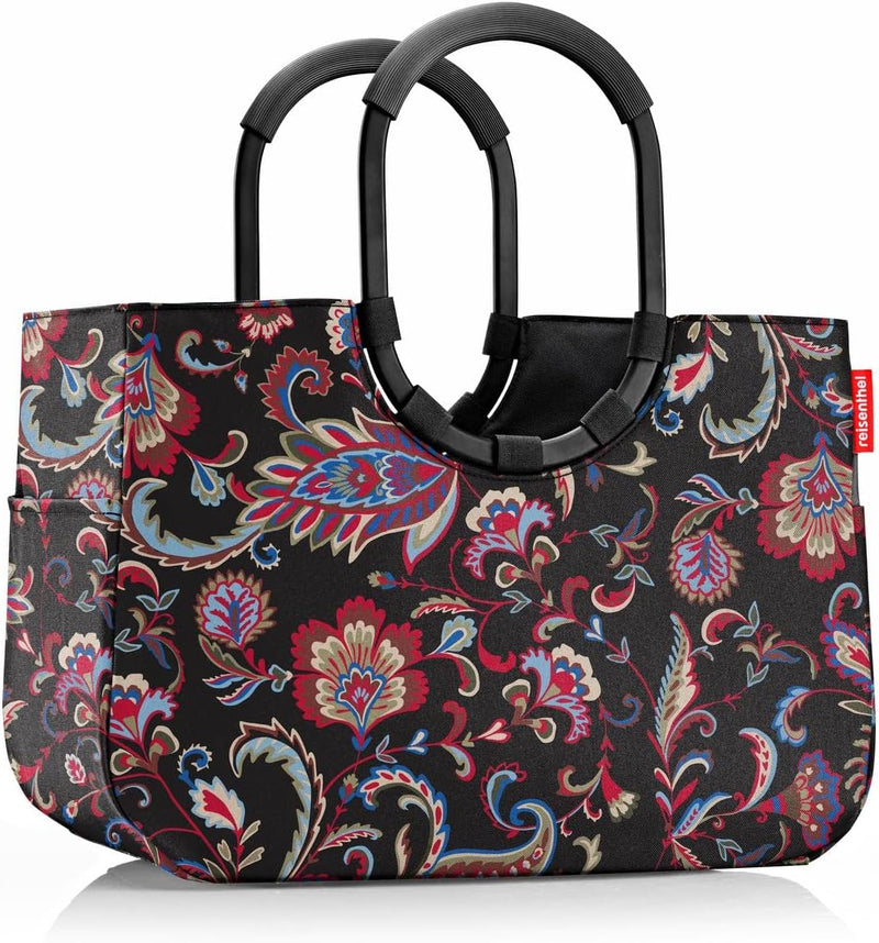 reisenthel loopshopper L frame paisley black – Stabile Tasche mit praktischen Fächern aus recycelten