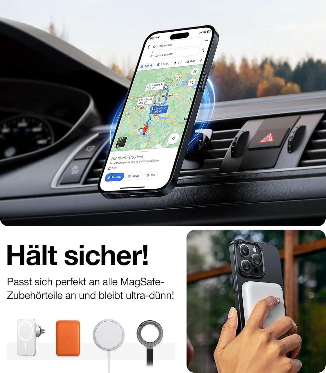 TORRAS Ultra Dünn für iPhone 14 Pro Hülle [Upgrade für MagSafe] (Unsichtbare und Stabilste) Magnetis
