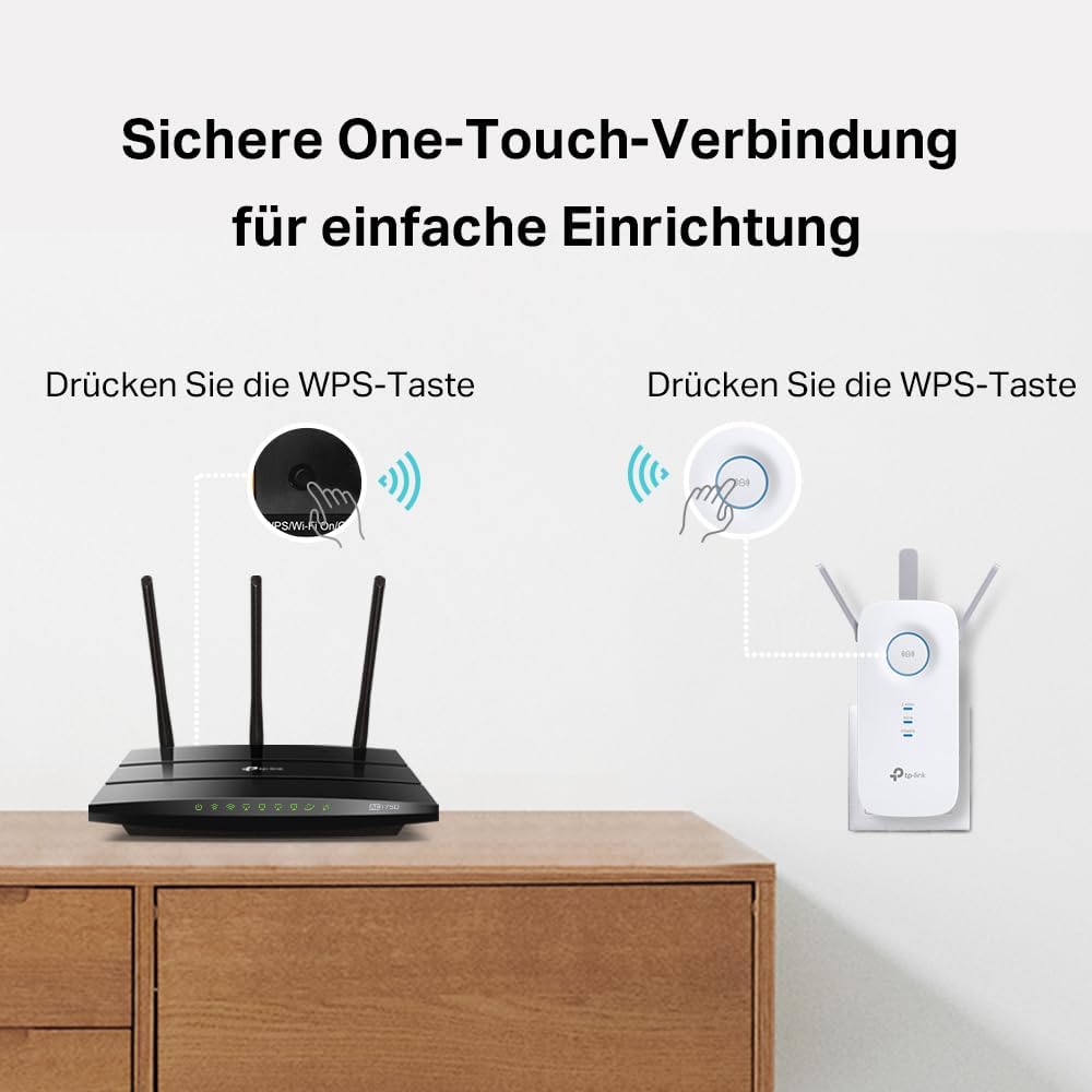 TP-Link RE550 WLAN Verstärker Repeater AC1900 (Dual AC + N, 1300MBit/s 5GHz + 600MBit/s 2,4GHz, App