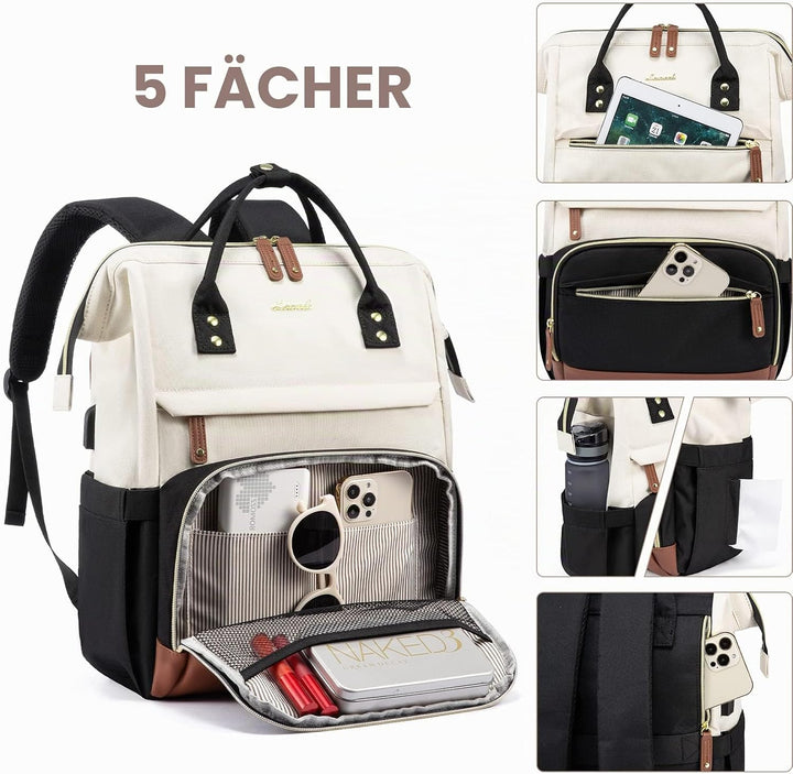 LOVEVOOK Rucksack Damen Gross Laptop Rucksack mit Laptopfach 17.3 Zoll Schulrucksack Mädchen Teenage