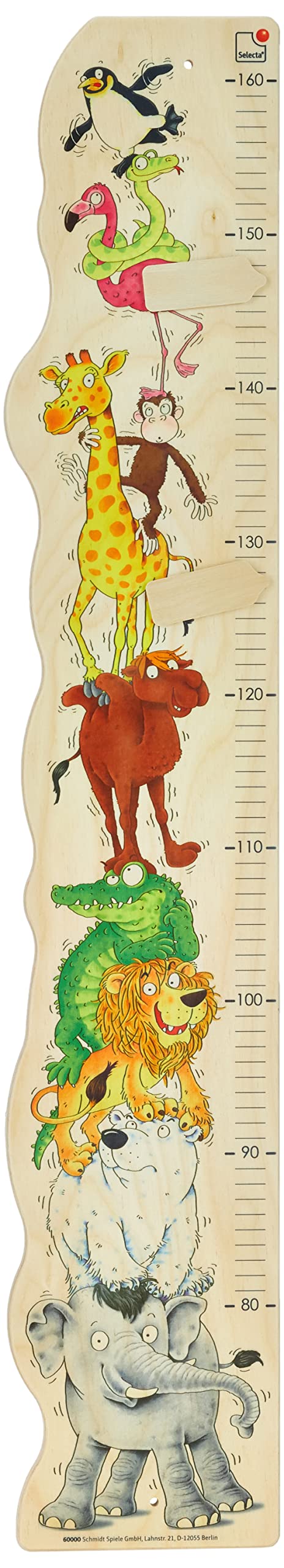 Selecta 60000 Zoorino-Messlatte, Holzmesslatte, 100 cm