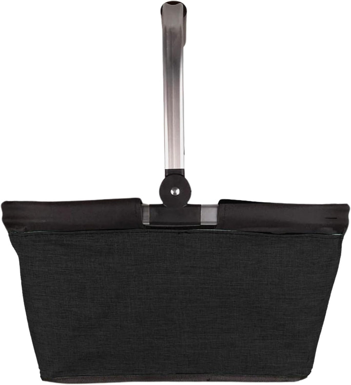 Einkaufskorb faltbar, 20L Tragekorb mit Alurahmen faltbar, Geschenk Einkaufstasche Mama, schwarz, Sc