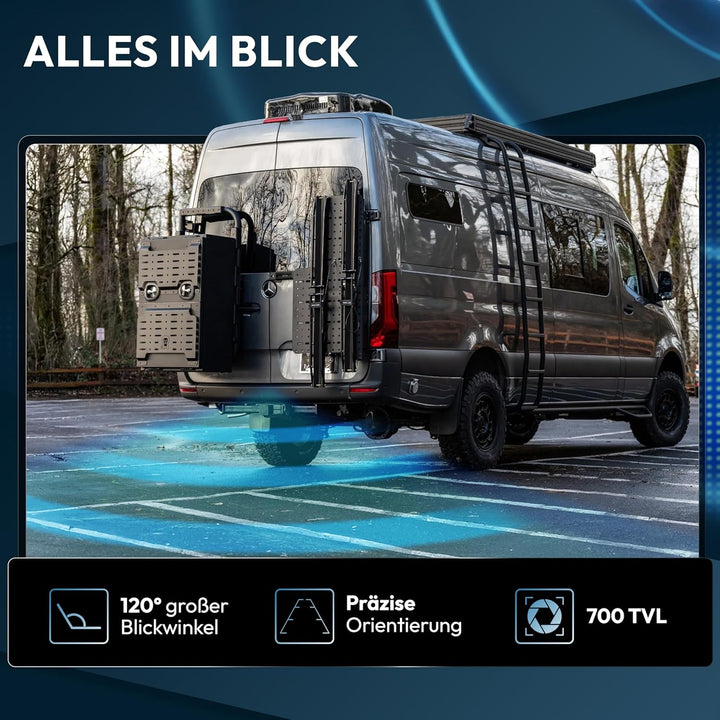 VSG24 Rückfahrkamera 7" Transporter-Set Transit inkl. Kamera, Monitor, Kabel - Wasserdicht Nachtsich
