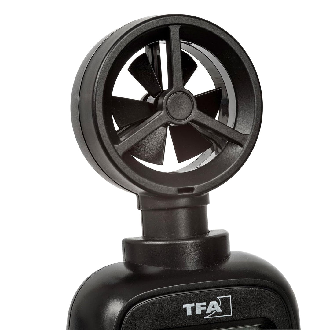 TFA Dostmann Digitaler Windmesser Anemometer zum Halten, 42.6001.01, Windmessgerät, Temperaturanzeig