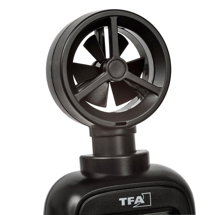 TFA Dostmann Digitaler Windmesser Anemometer zum Halten, 42.6001.01, Windmessgerät, Temperaturanzeig