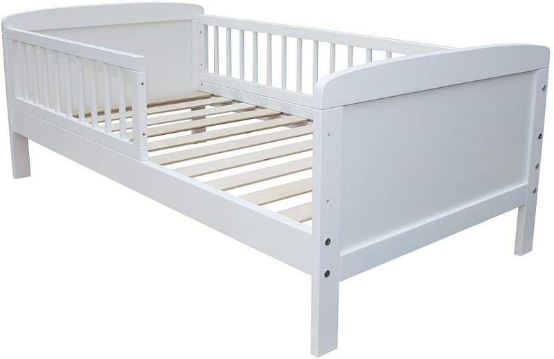 Micoland Kinderbett Juniorbett 140x70 cm umbaubar Weiss