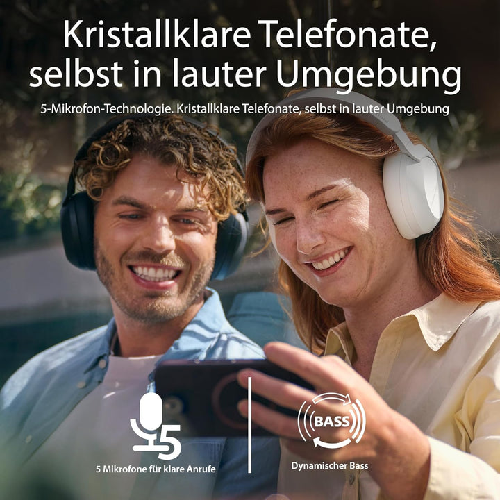 Philips TAH8000EBK/00 kabellose ohraufliegende Bluetooth-Kopfhörer – Geräuschunterdrückung, 70 Stund