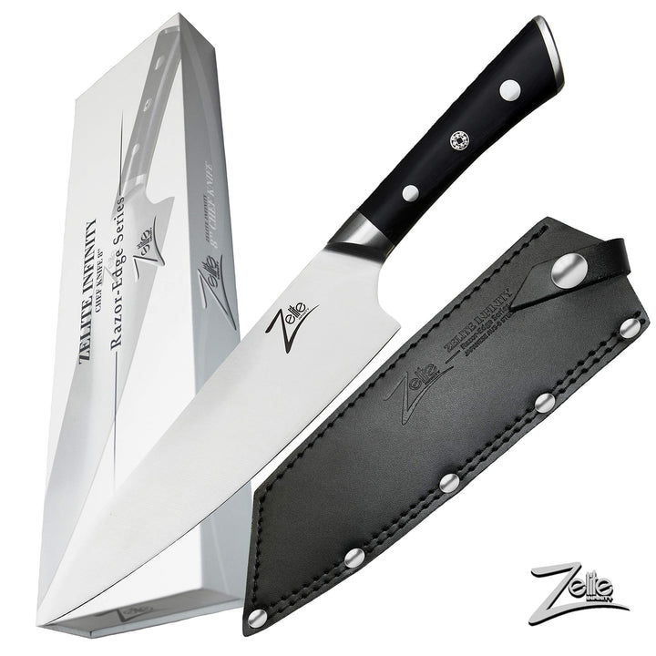 Zelite Damastmesser Set, Scharfes Küchenmesser &amp; Etui, 20,3 cm Japanisches Messer für Zuhause &amp; Gast
