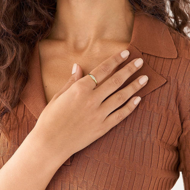 Fossil Damen Ring, All Stacked Up Gold-Tone Edelstahl Stapel Ring 5 Goldfarbe, 5 Goldfarbe