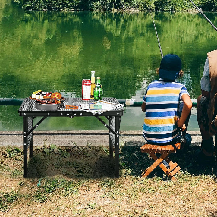 REDCAMP Tragbarer Campingtisch Klapptisch mit 4 Verstellbare, 90x41cm Klappbarer Multifunktionstisch