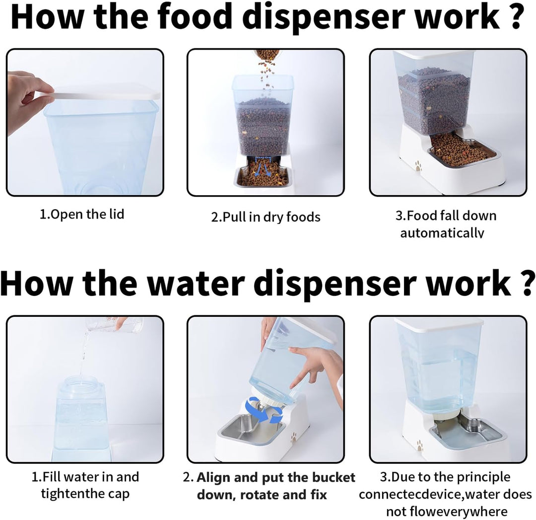 5L Automatischer Hundefutterspender und Hundewasserspender Katzenfutterspender und Katzenwasserspend