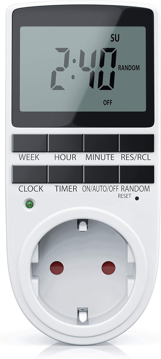CSL - 2X Digitale Zeitschaltuhr - Programmierbarer Timer - LCD-Display 5,3 cm - 3680W - Digital-Zeit