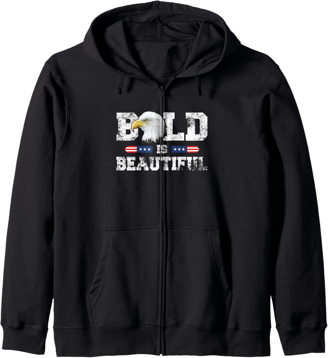 Bald Is Beautiful American Patriotic Eagle 4th of July Kapuzenjacke