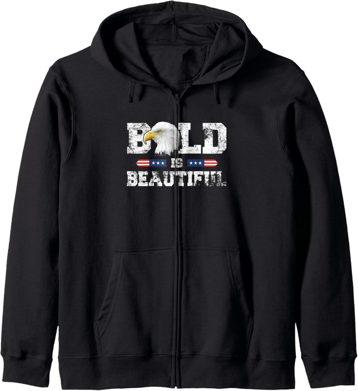 Bald Is Beautiful American Patriotic Eagle 4th of July Kapuzenjacke
