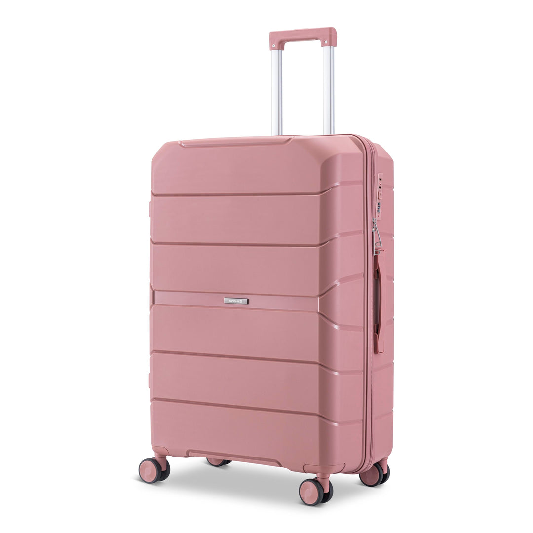 Urban Adventurer Reisekoffer 79L – Rosa – Trolley mittelgross Hartschale mit Zahlenschloss & 4 Rolle