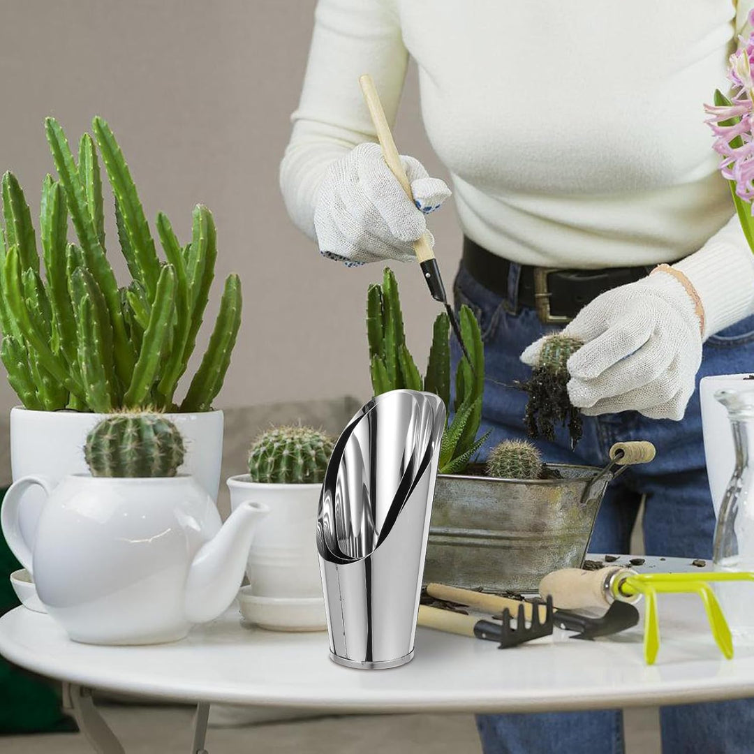 jojofuny 3 Stück Edelstahl Erdschaufel für Sukkulenten und Bonsai Spitz Zulaufend Handlich Gartensch