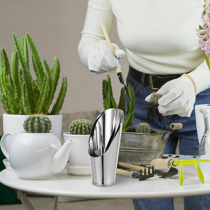 jojofuny 3 Stück Edelstahl Erdschaufel für Sukkulenten und Bonsai Spitz Zulaufend Handlich Gartensch