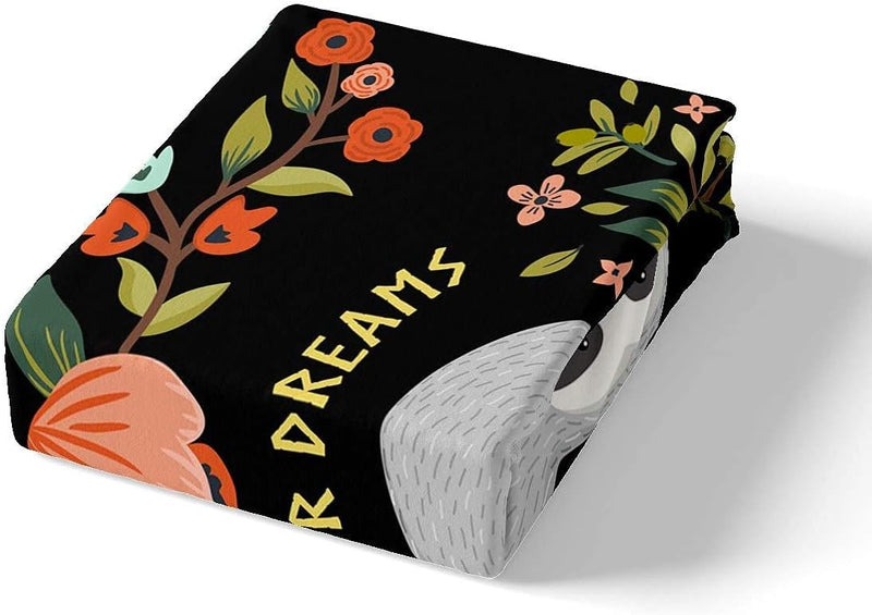 Loussiesd Faultier 155x220 cm Bettwäsche Set Kinder Faultier Tiere Bettbezug Tropische Blumen Blätte
