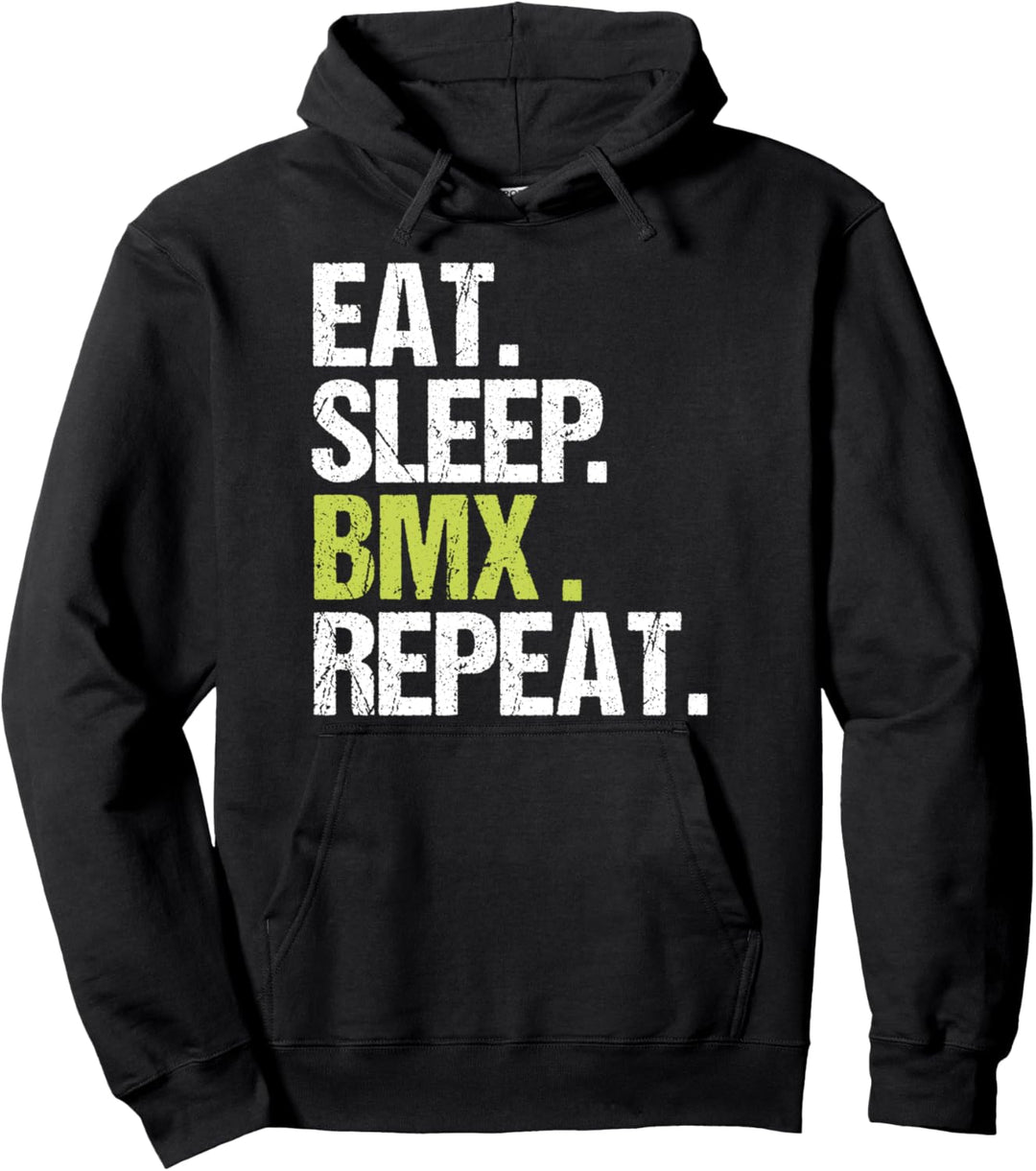Eat Sleep BMX Repeat Biker Fan Lover Christmas Gift Pullover Hoodie