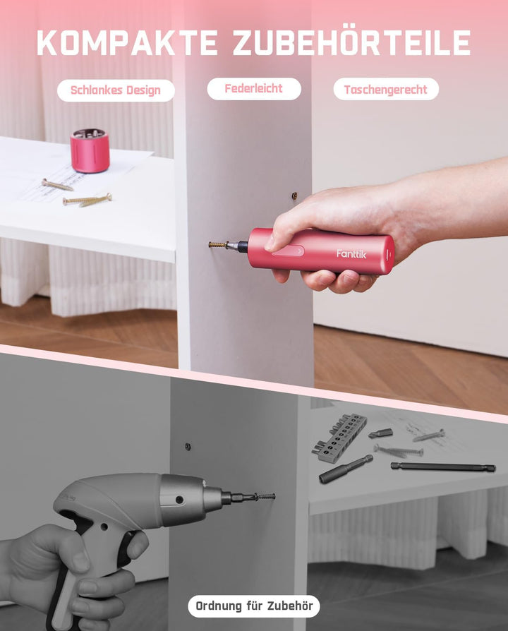 Fanttik NEX S1 Capsule 3,7V Akkuschrauber, 5Nm Max Akku Schraubendreher, 320 Umdrehungen, S2 Magnetb