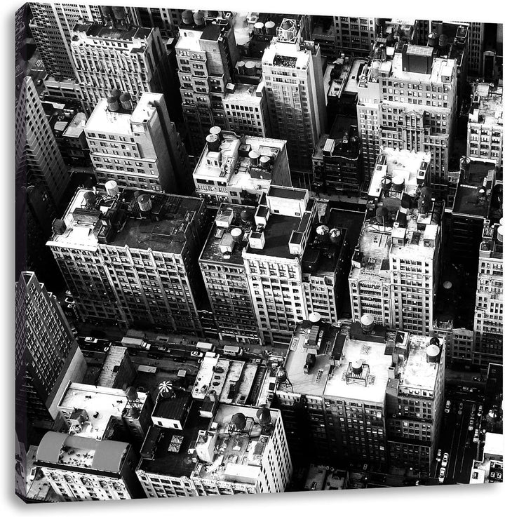 Pixxprint New York City, Format: 70x70 auf Leinwand, XXL riesige Bilder fertig gerahmt mit Keilrahme