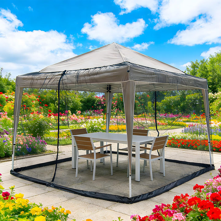 3x3m Moskitonetz Fliegengitter für Pavillon Sonnenschirm, PP Nanocomposite Gazebo Mosquito Net 4-Sei