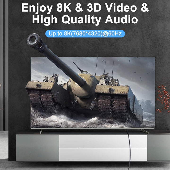 Thsucords DisplayPort Kabel 1M 2 Stück, Zertifiziert Ultradünnes 8K 4K DP auf DP 1.4 Kabel, Flexibel