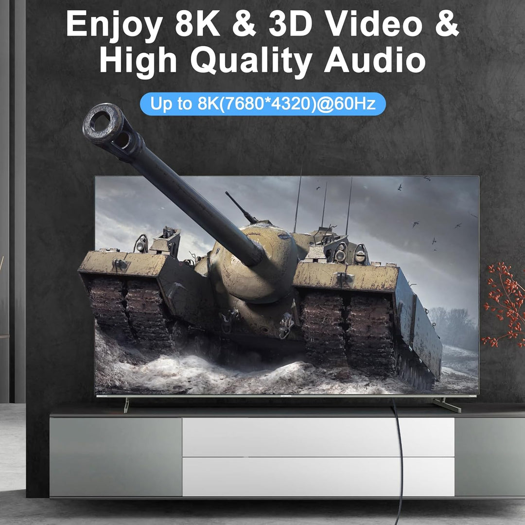 DisplayPort Kabel 0.5M 2 Stück, Zertifiziert Ultradünnes 8K 4K DP auf DP 1.4 Kabel, Flexibel Dünne D