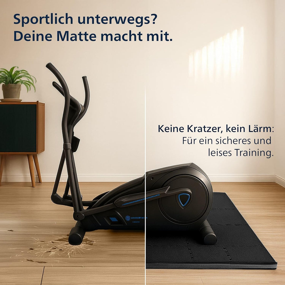 CLP Bodenschutzmatte Fitness 60x60 cm gross extra dick 6er Set Puzzlematte, rutschfeste Schutzmatten