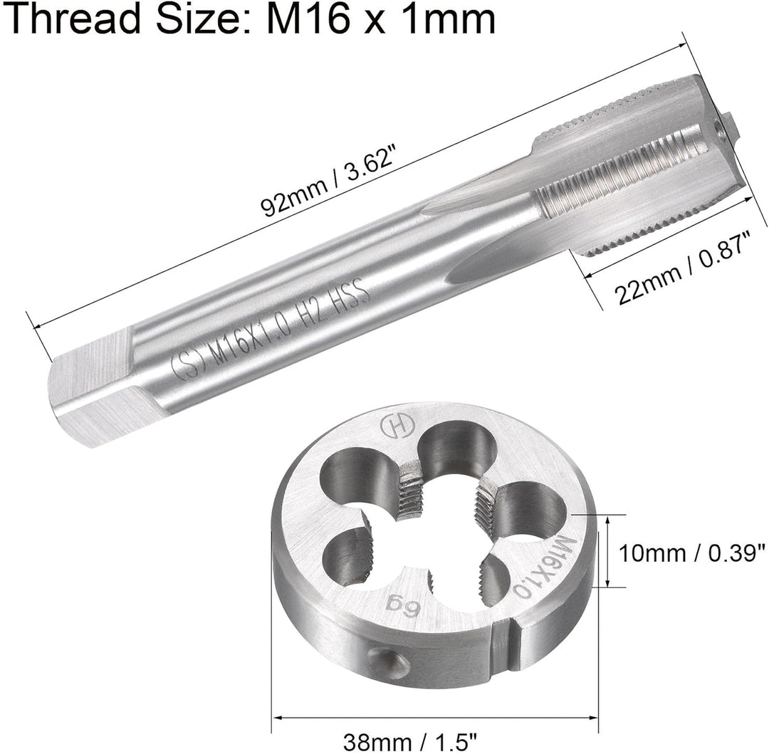 sourcing map Gewindebohrer M16 x 1mm Gewindebohrer mit Legierungswerkzeug, M16 x 1mm