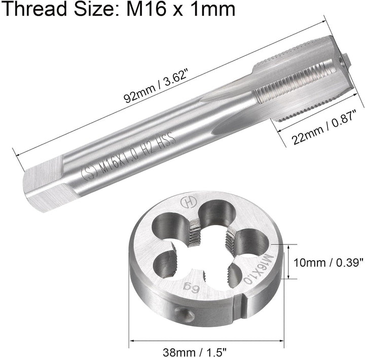 sourcing map Gewindebohrer M16 x 1mm Gewindebohrer mit Legierungswerkzeug, M16 x 1mm