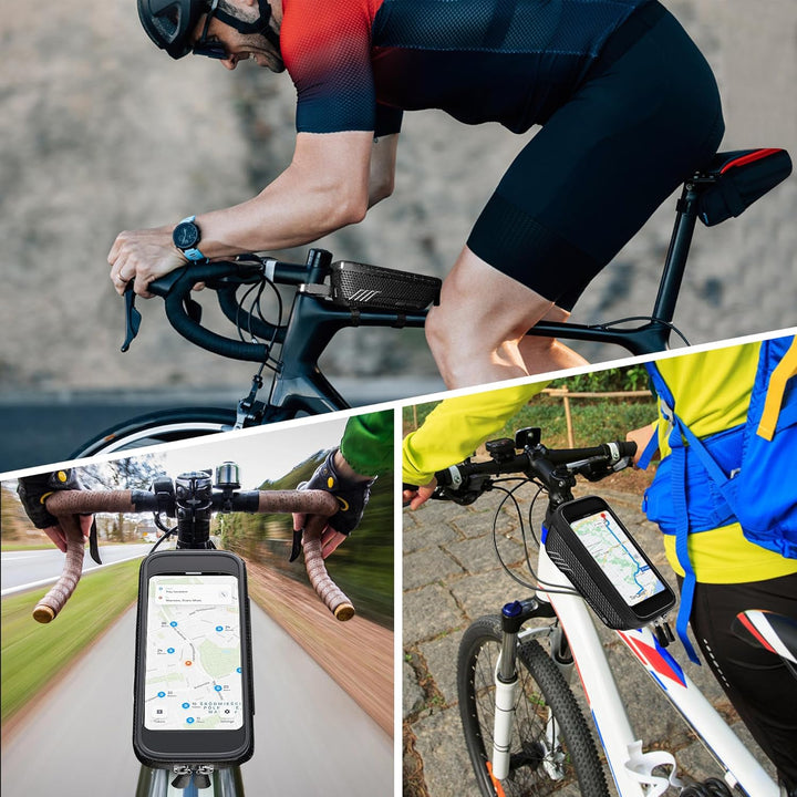 Fahrradtasche für Rahmen und Lenker - Wasserdichte Vordertasche mit TPU-Touchscreen - Geeignet für E