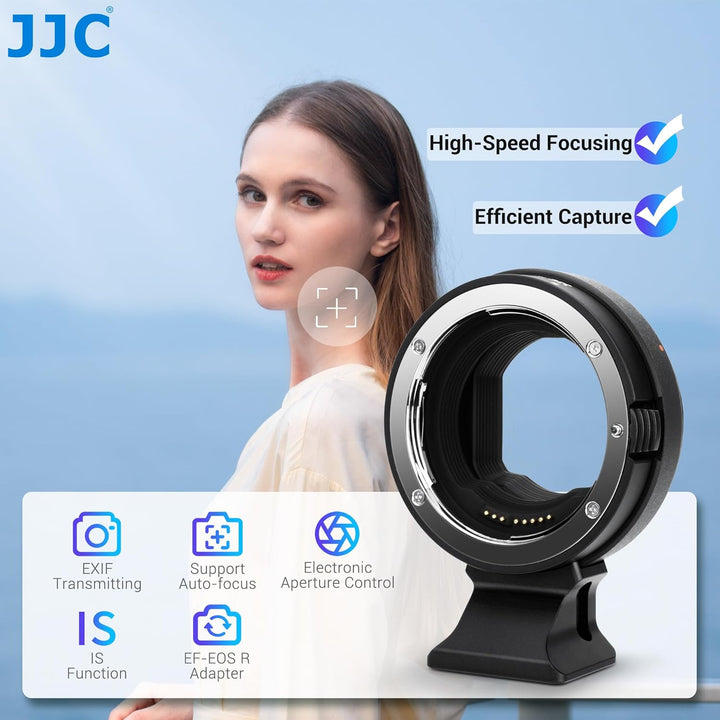 JJC EF-RF Objektivadapter Autofokusmontage für Canon EF EF/S Objektive für EOS R Ra RP R3 R5 R5c R6