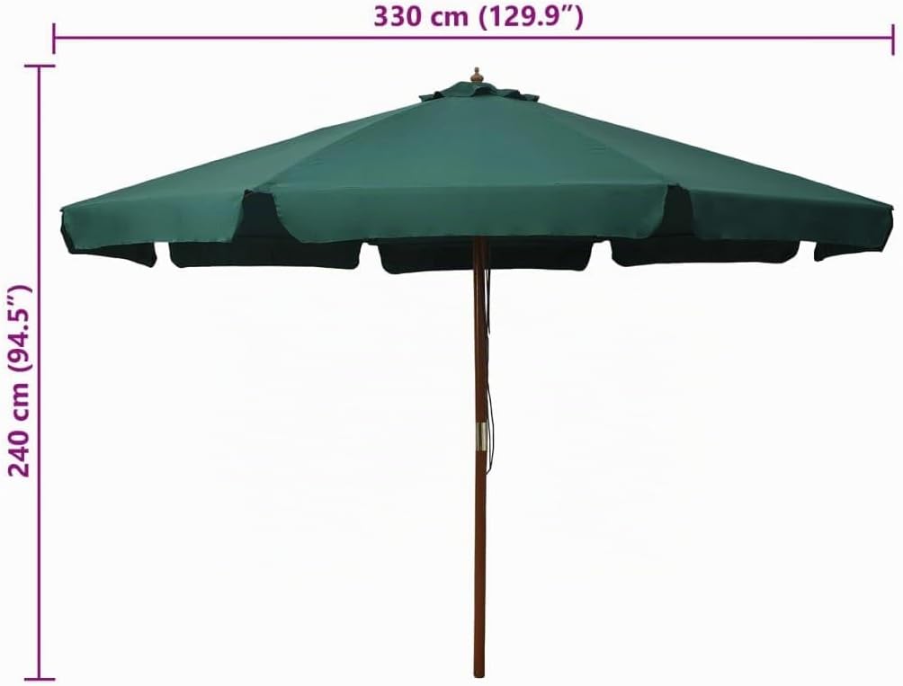 vidaXL Sonnenschirm mit Holzmast Marktschirm Gartenschirm Strandschirm Ampelschirm Balkonschirm Terr