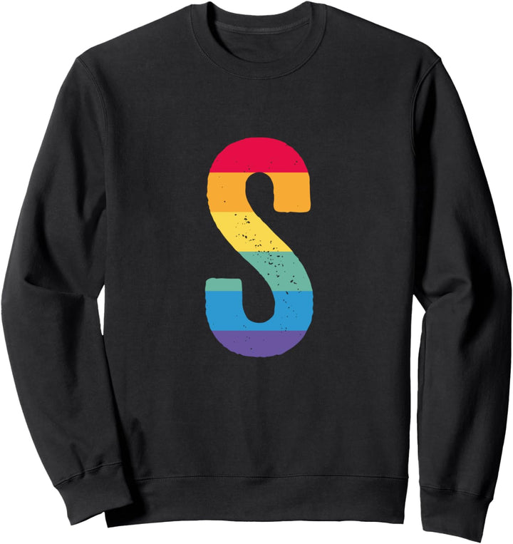 Buchstabe S Grossbuchstabe Alphabet Monogramm Initial Regenbogen Buchstabe S Sweatshirt