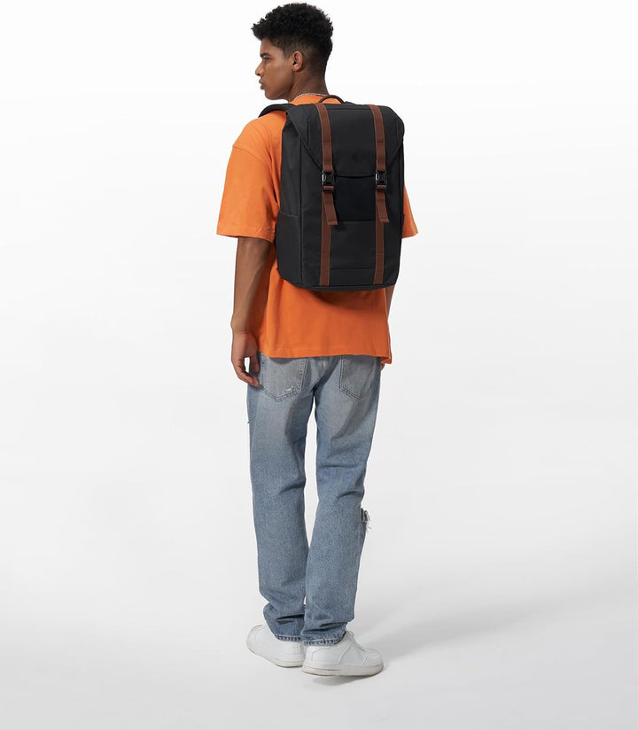 tomtoc Laptop Rucksack für Damen Herren, Vintage Tagesrucksack Daypack Casual Backpack mit 22 Liter