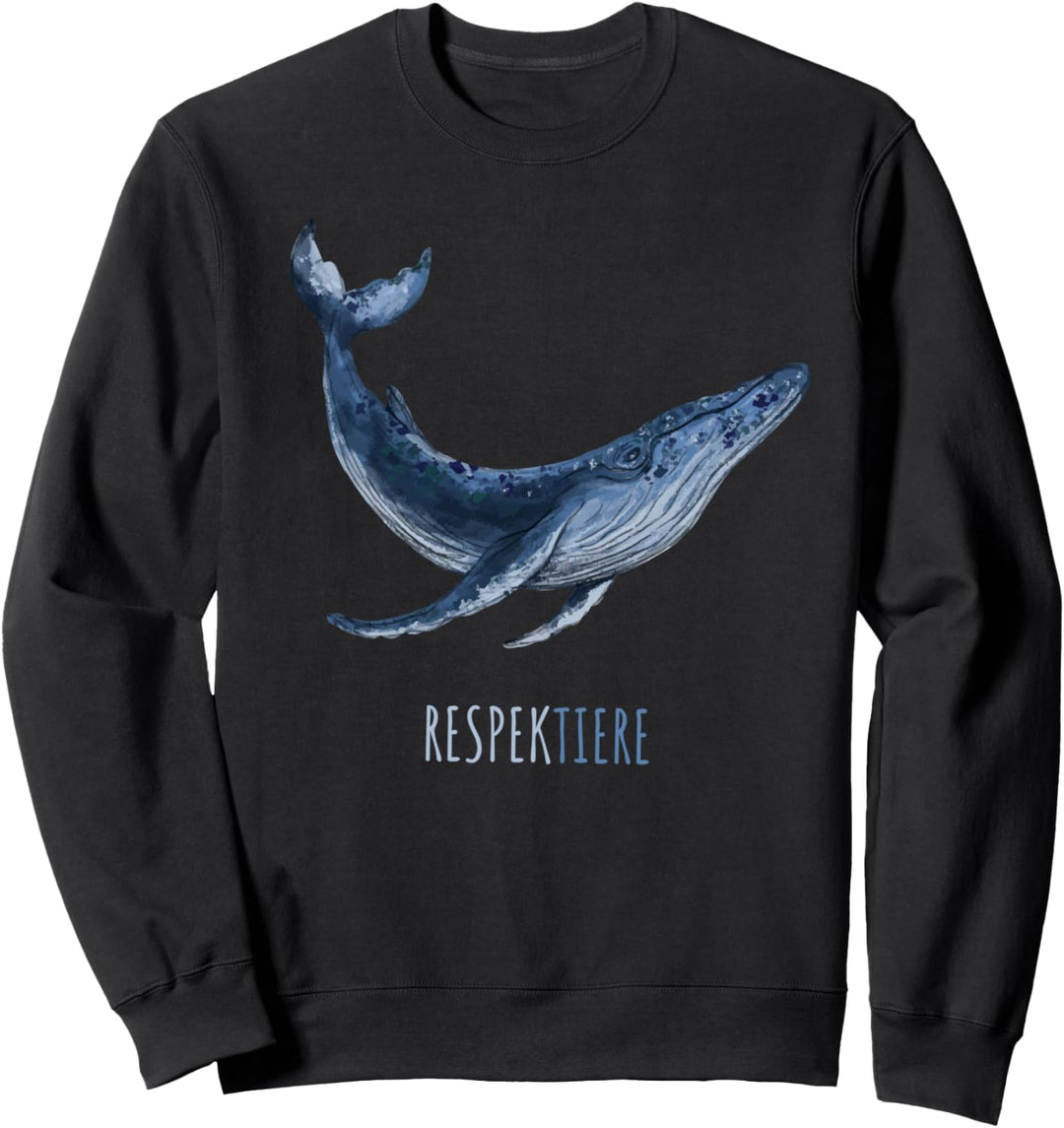 respekTIERE Wal Buckelwal Umweltschutz Veganer Vegetarier Sweatshirt