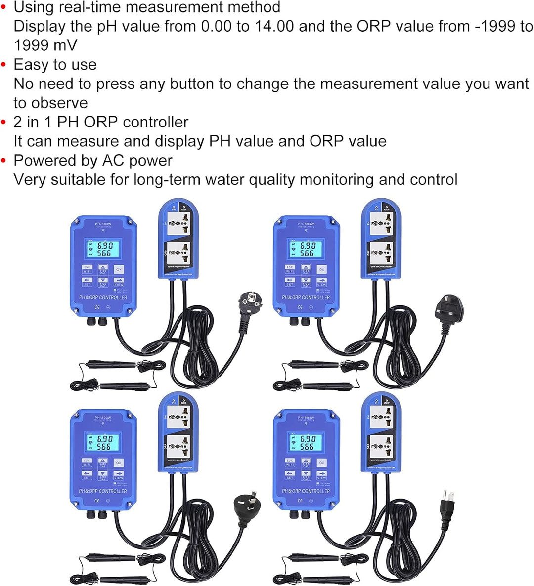 Redox Controller PH803W für Wassertests mit mehreren Parametern zur Langzeitüberwachung der Wasserqu