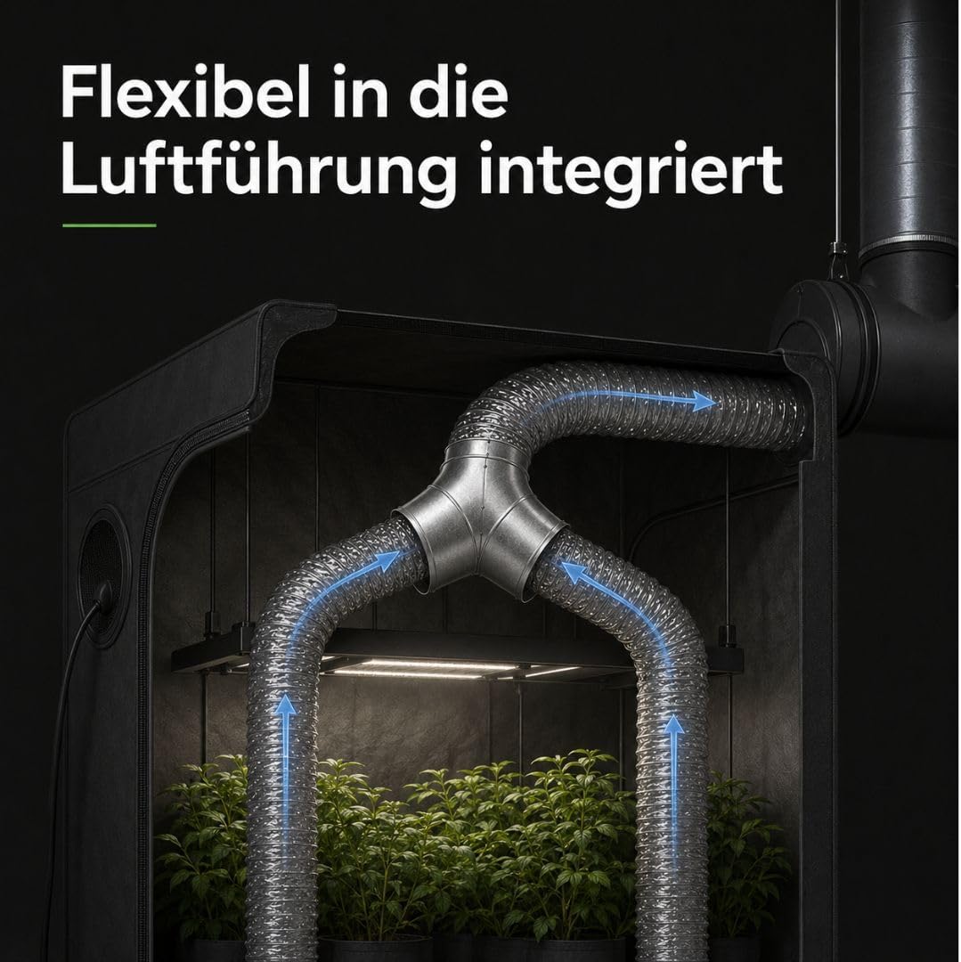 Weedness Y-Stück 100 mm Metall Rohr für Grow Abluft - Rohrlüfter Lüfter Aktivkohlefilter Ablauftschl