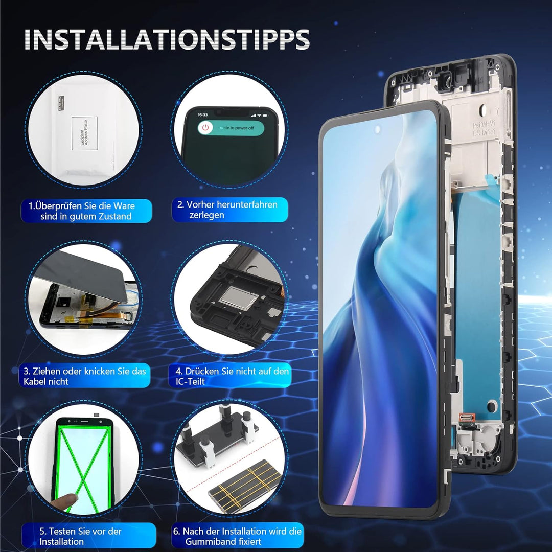 RongZy Kompatibel mit Motorola Moto G22 XT2231-2 Ersatz Bildschirm LCD Display und Touchscreen-Digit