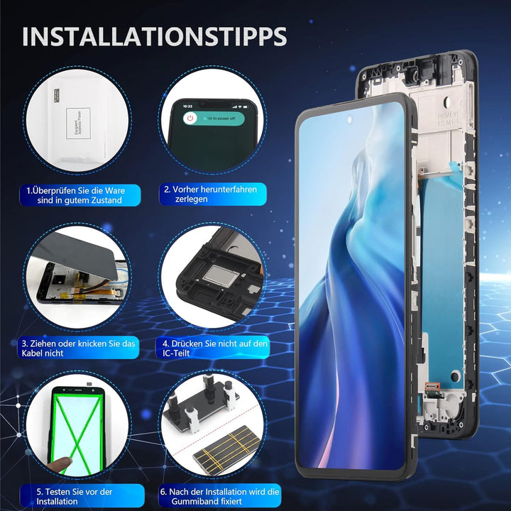 RongZy Kompatibel mit Motorola Moto G22 XT2231-2 Ersatz Bildschirm LCD Display und Touchscreen-Digit