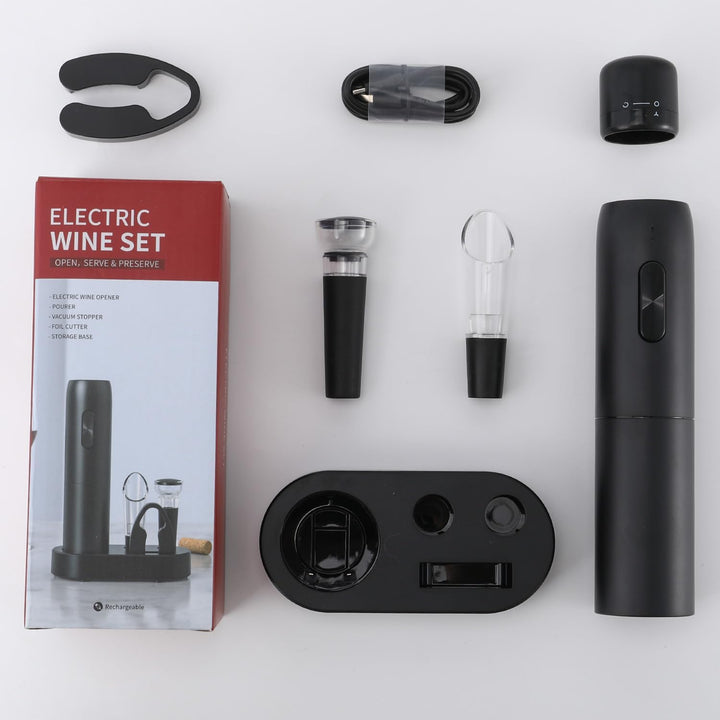 ZOYIDOUX 7-in-1 wiederaufladbares elektrisches Korkenzieher-Geschenkset, elektrischer Weinöffner mit