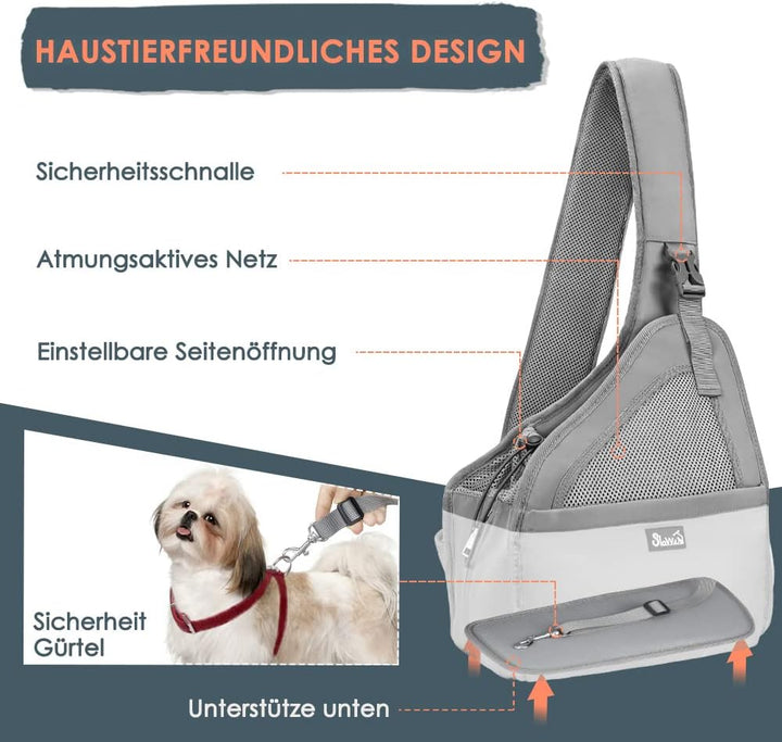 Eyein Hundefreundlich Tragetücher Hunde, Hände frei Reisetasche für kleine Haustiere mit verstellbar