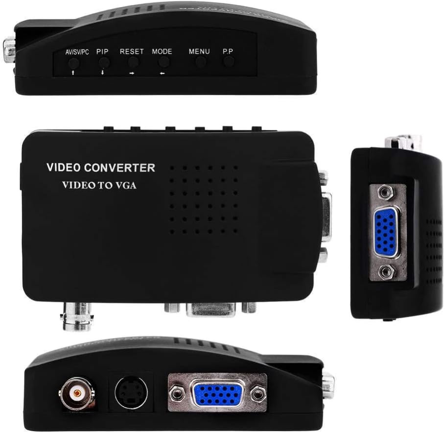 CCTV BNC Kamera Composite S-Video zu VGA Konverter Adapter zu PC VGA LCD Out EU Stecker