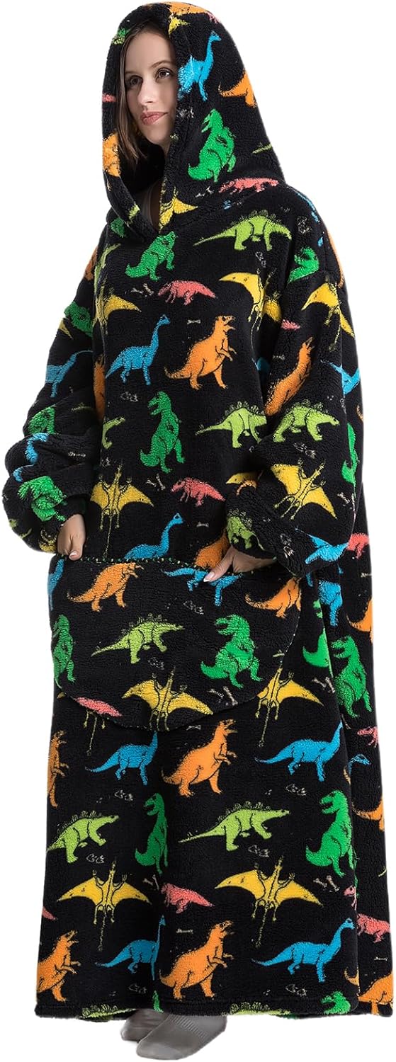 Ultra Weiche Hoodie Decke mit Ärmeln Warme Flanell Decke zum Anziehen für Zuhause Sofa und Bett, Kus