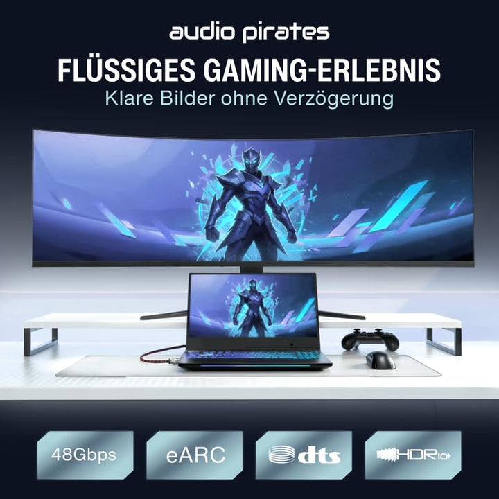 audio pirates by cammica  10k/8K/4K 2.1 HDMI Kabel [1,0 Meter] 48Gbit/s | Ultra High Speed Zertifika