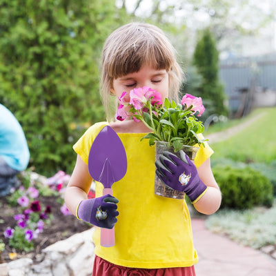 DKINY 5tlg Gartengeräte für Kinder Einhorn Gartenset mit Gartenschürze Handschuhe Gartenschaufel Han