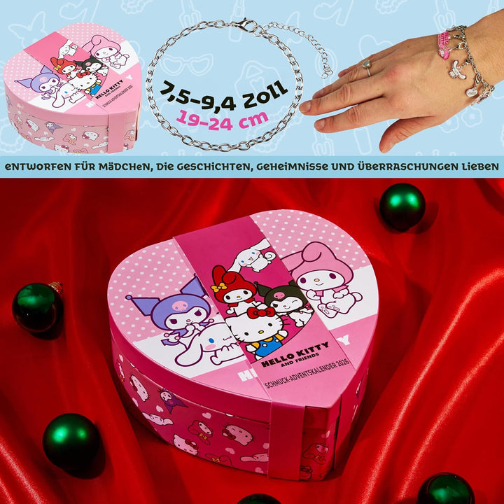 Get Trend Hello Kitty Sanrio Schmuck Adventskalender 2025 Kinder Weihnachtskalender mit DIY Charm Ar